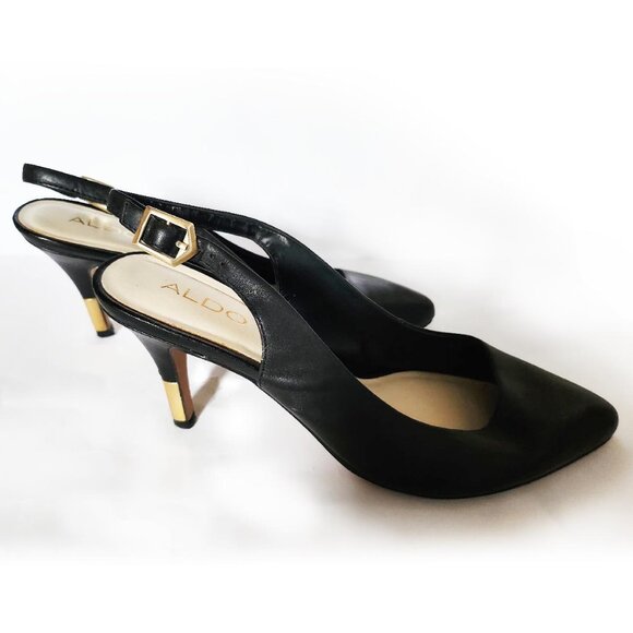 Aldo leather pointed toe slingback heel - Picture 3 of 4
